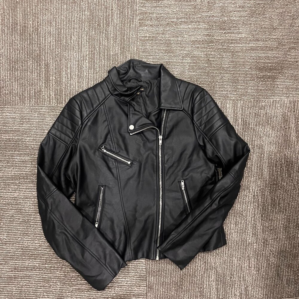 Shinestar Black Leather Jacket Size Large